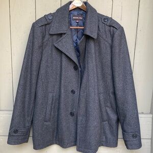 Michael Kors charcoal wool button up jacket MENS LARGE